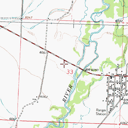 Topographic Map of 02S15W33BDDA01 Well, MT