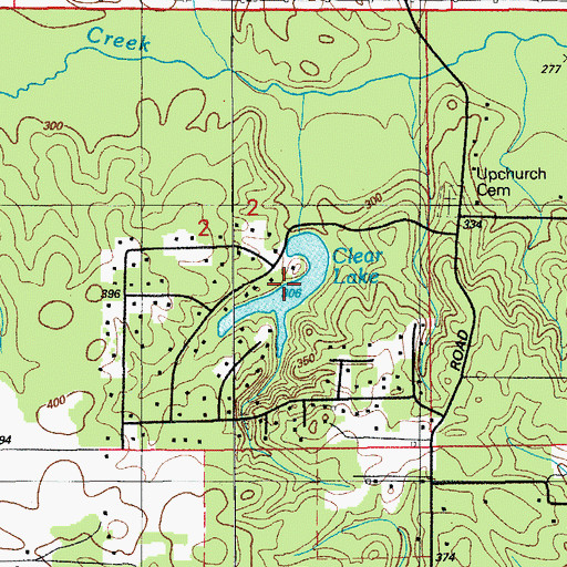 Topographic Map of Clear Lake, AR