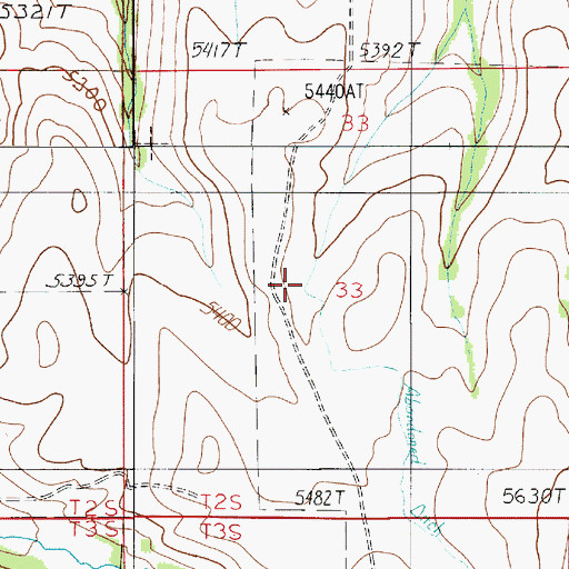 Topographic Map of 02S06E33BDDC01 Well, MT