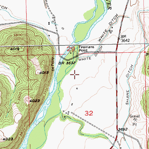 Topographic Map of 02S20E32ADDC01 Well, MT
