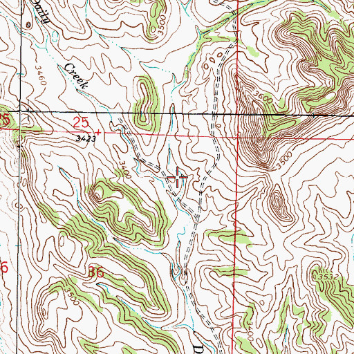 Topographic Map of 02S45E36AACD01 Spring, MT