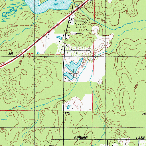Topographic Map of Mills Lake Dam, AR
