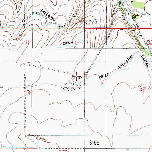 Topographic Map of 02S05E31ADDA01 Well, MT