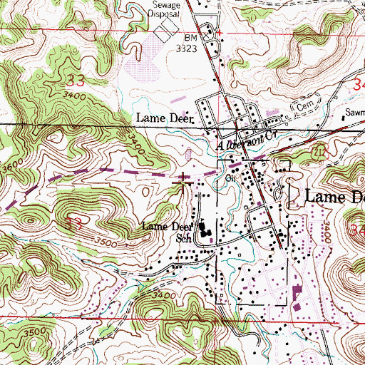 Topographic Map of 02S41E33DAA_01 Well, MT