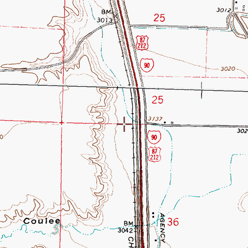 Topographic Map of 02S34E25CD__01 Well, MT