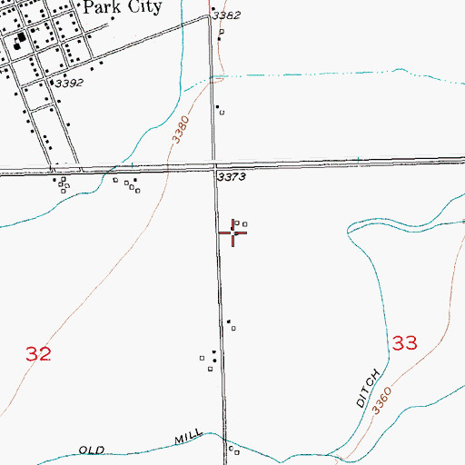 Topographic Map of 02S23E33BBCA01 Well, MT
