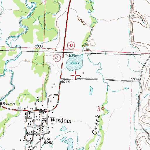 Topographic Map of 02S15W34BACC01 Well, MT