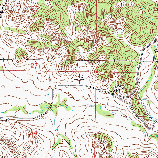 Topographic Map of 02S46E34AAAB01 Well, MT