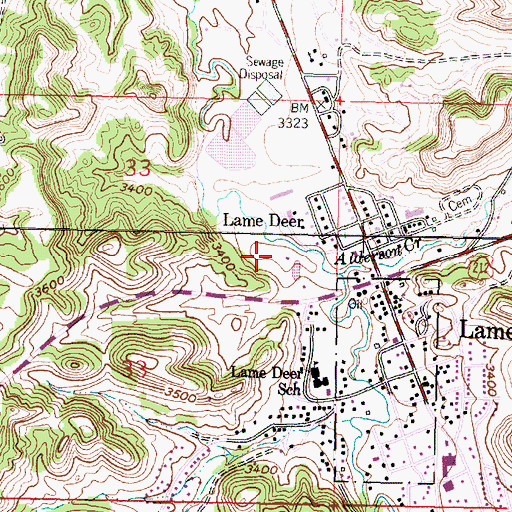 Topographic Map of 02S41E33A___01 Well, MT