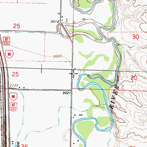 Topographic Map of 02S35E30CCBC01 Well, MT