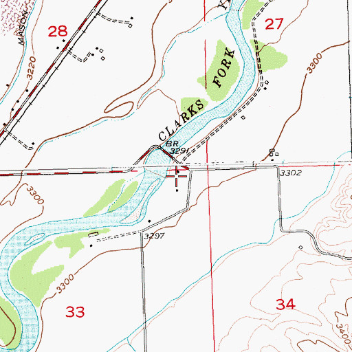 Topographic Map of 02S24E33AAAB01 Well, MT