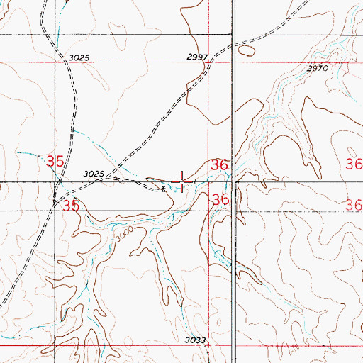 Topographic Map of 02S54E35ADD_01 Well, MT