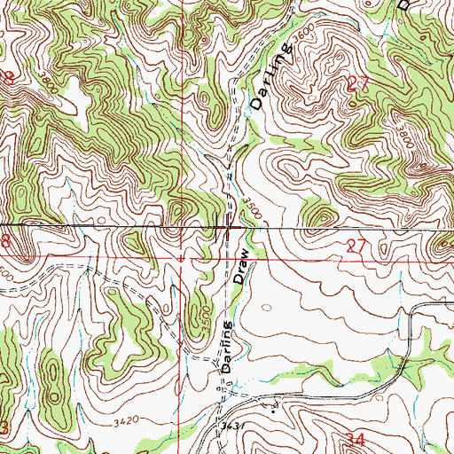 Topographic Map of 02S46E27CCDB01 Well, MT