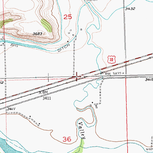 Topographic Map of 02S22E25DBBD01 Spring, MT