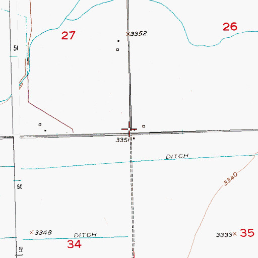 Topographic Map of 02S23E26CCCC01 Well, MT
