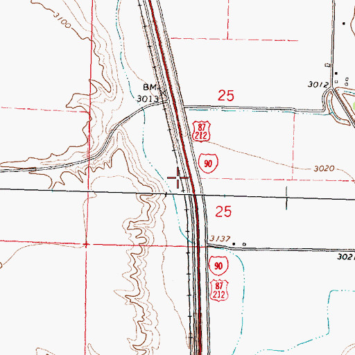 Topographic Map of 02S34E25CA__01 Well, MT