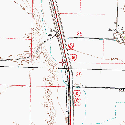 Topographic Map of 02S34E25CA__02 Well, MT
