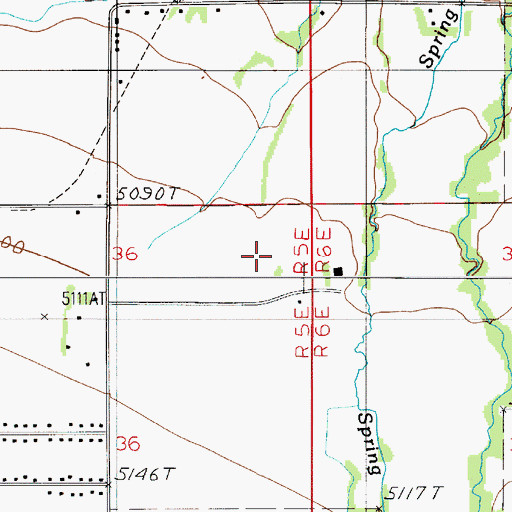 Topographic Map of 02S05E36AA__01 Spring, MT