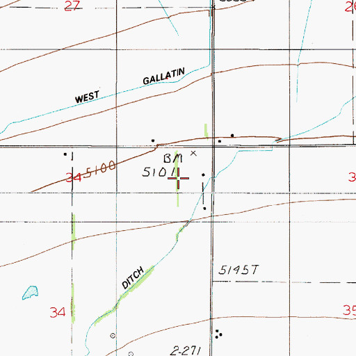 Topographic Map of 02S05E34AA__01 Well, MT