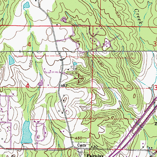 Topographic Map of Lake Krislor Dam, AR