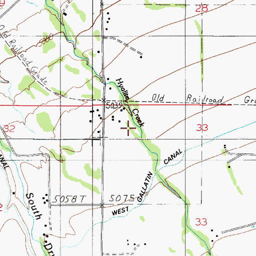 Topographic Map of 02S05E33BB__01 Spring, MT