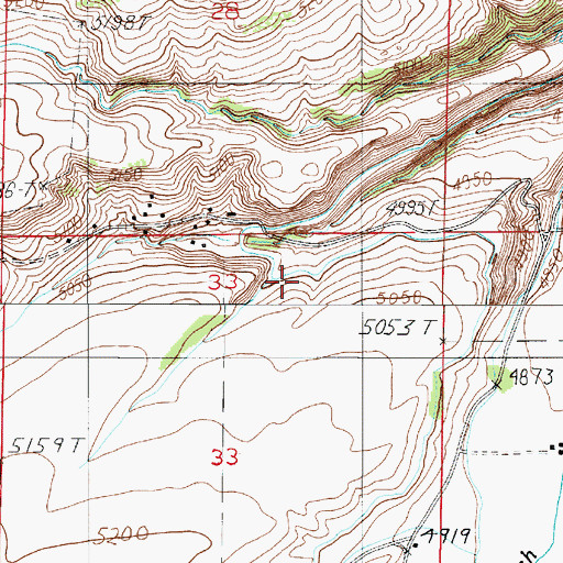 Topographic Map of 02S04E33AB__01 Spring, MT