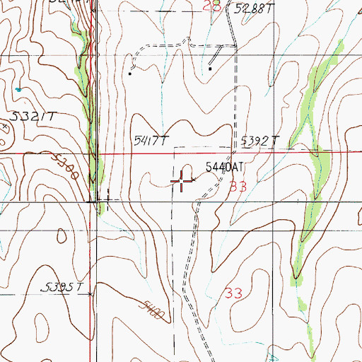 Topographic Map of 02S06E33BABD01 Well, MT