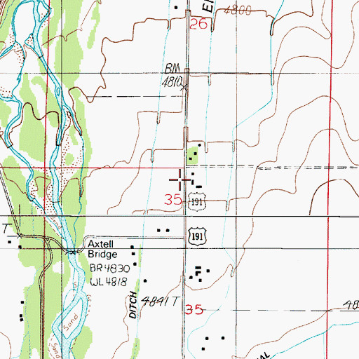 Topographic Map of 02S04E35ABBB01 Well, MT