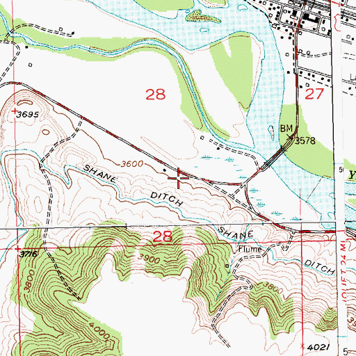 Topographic Map of 02S20E28DCBA01 Well, MT