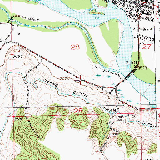 Topographic Map of 02S20E28DBCD01 Well, MT