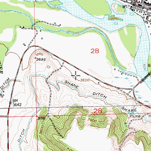 Topographic Map of 02S20E28CACD01 Well, MT