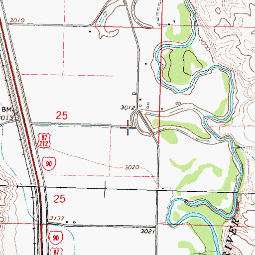 Topographic Map of 02S34E25AD__01 Well, MT