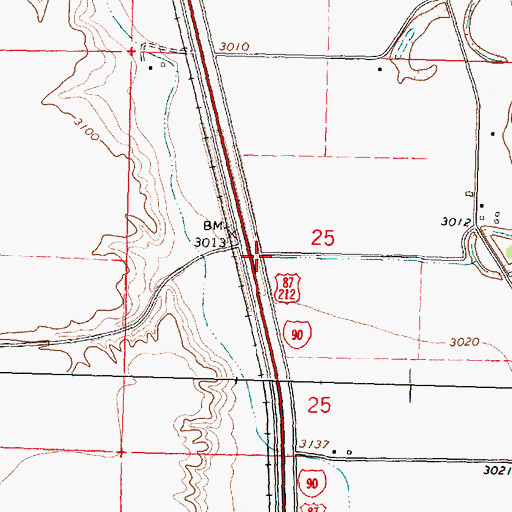 Topographic Map of 02S34E25BD__01 Well, MT