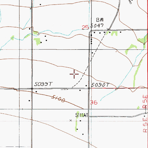 Topographic Map of 02S05E25CD__01 Well, MT