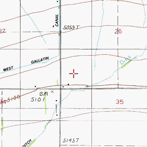 Topographic Map of 02S05E26CC__01 Well, MT
