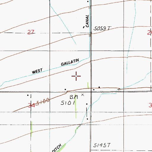 Topographic Map of 02S05E27DD__02 Well, MT