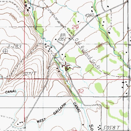Topographic Map of 02S05E29CD__01 Well, MT