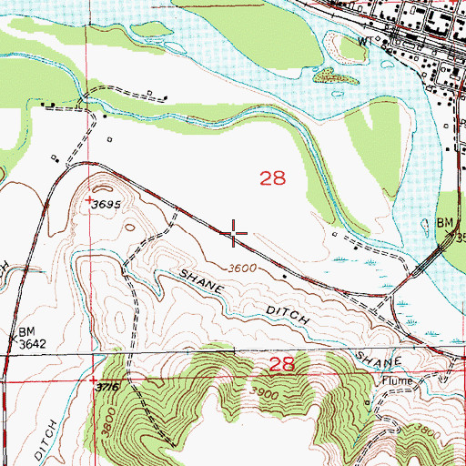 Topographic Map of 02S20E28CAAC01 Well, MT