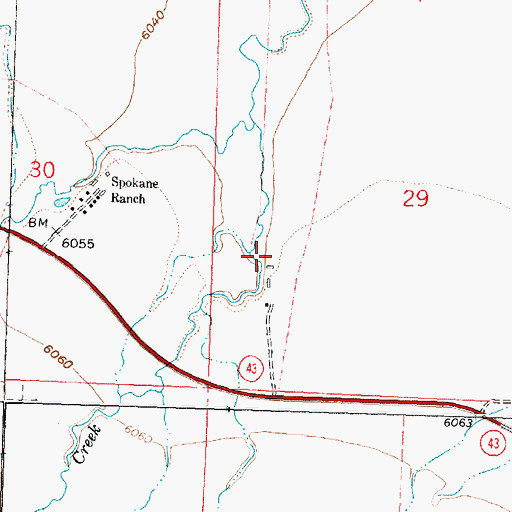 Topographic Map of 02S15W29CBDB01 Well, MT