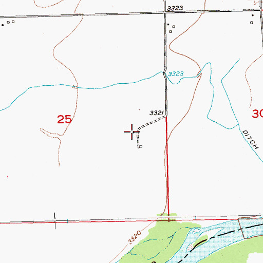 Topographic Map of 02S23E25DABD01 Well, MT