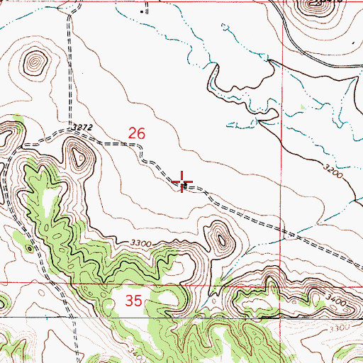 Topographic Map of 02S50E26DBDB01 Well, MT
