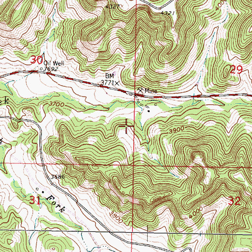 Topographic Map of 08S42E21AAAC01 Spring, MT