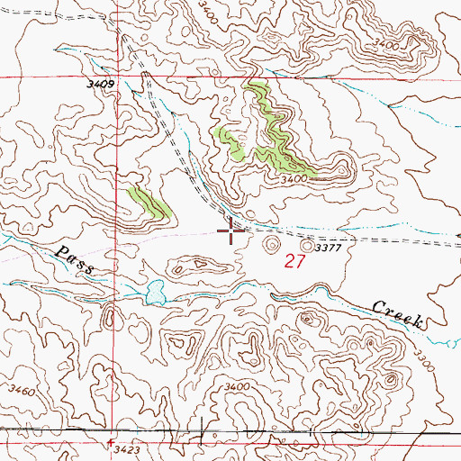 Topographic Map of 02S48E27BDCA01 Well, MT
