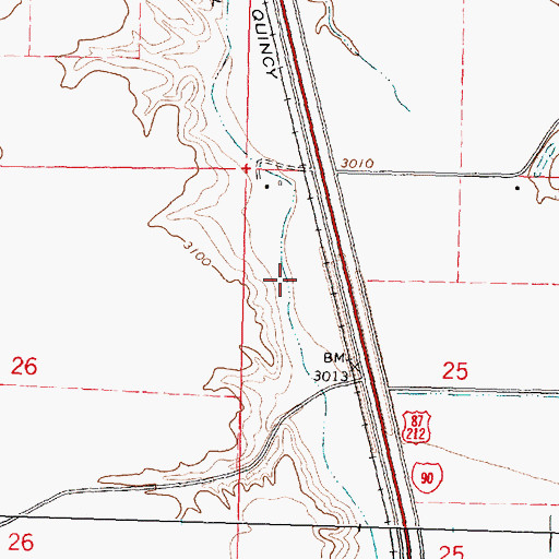 Topographic Map of 02S34E25BB__01 Well, MT
