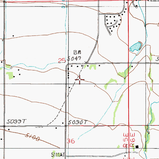 Topographic Map of 02S05E25DB__01 Well, MT