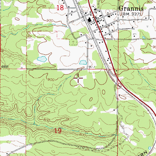Topographic Map of Aeration Lake, AR