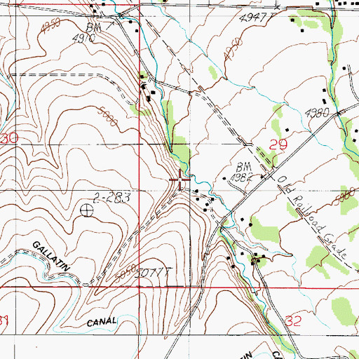 Topographic Map of 02S05E29CB__01 Well, MT