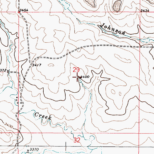 Topographic Map of 02S50E29DBBB01 Well, MT