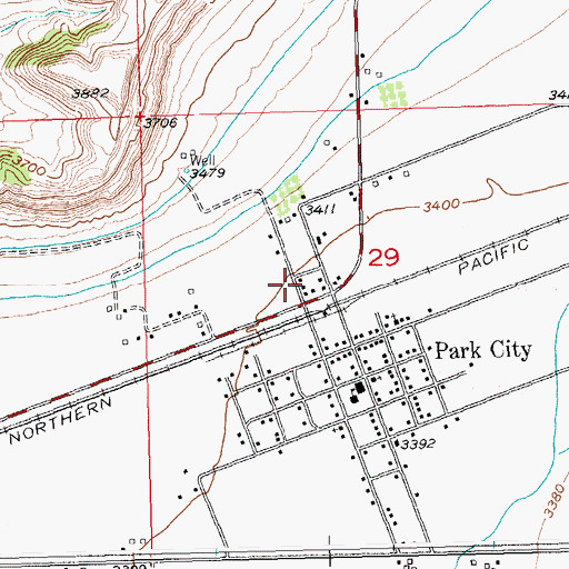 Topographic Map of 02S23E29BDAC01 Well, MT