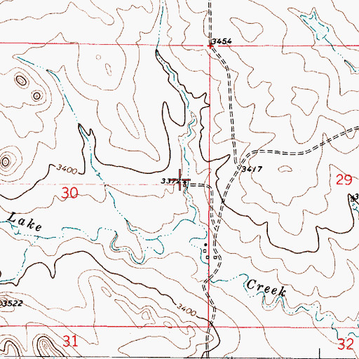 Topographic Map of 02S50E30ADDC01 Well, MT
